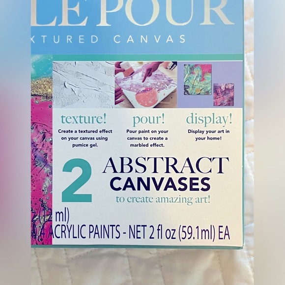 Premium Abstract Pour Paint Kit – Includes 2 Canvases & All Supplies, Unopened - Picture 2 of 9